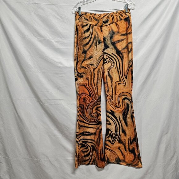 Jaded London Flared Bootcut Pull On Women Pants Size USA 6 Tiger Print - Picture 10 of 13